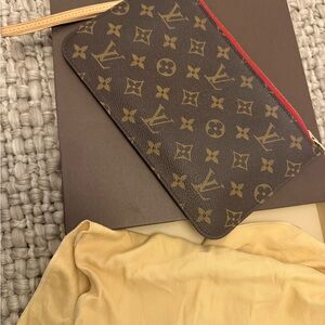 Louis Vuitton Red and Gold Monogram Pouch